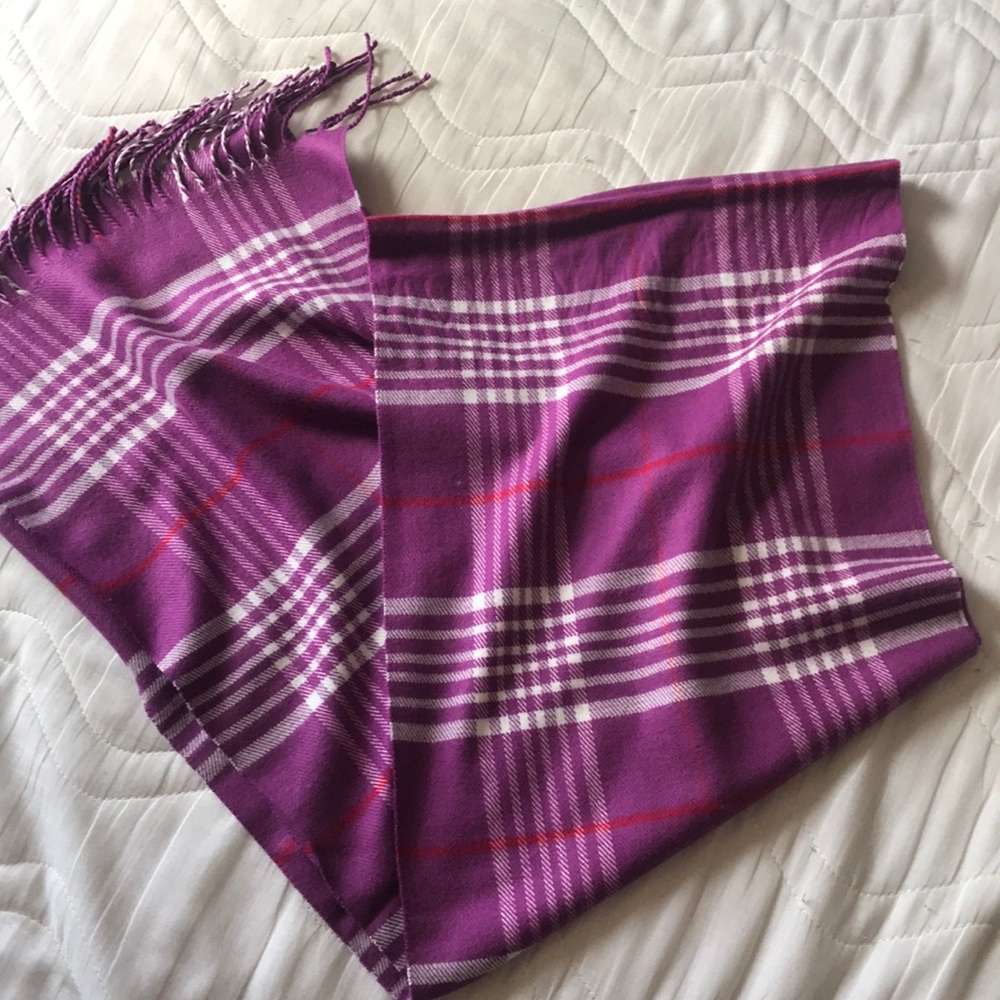 Plaid purple scarf